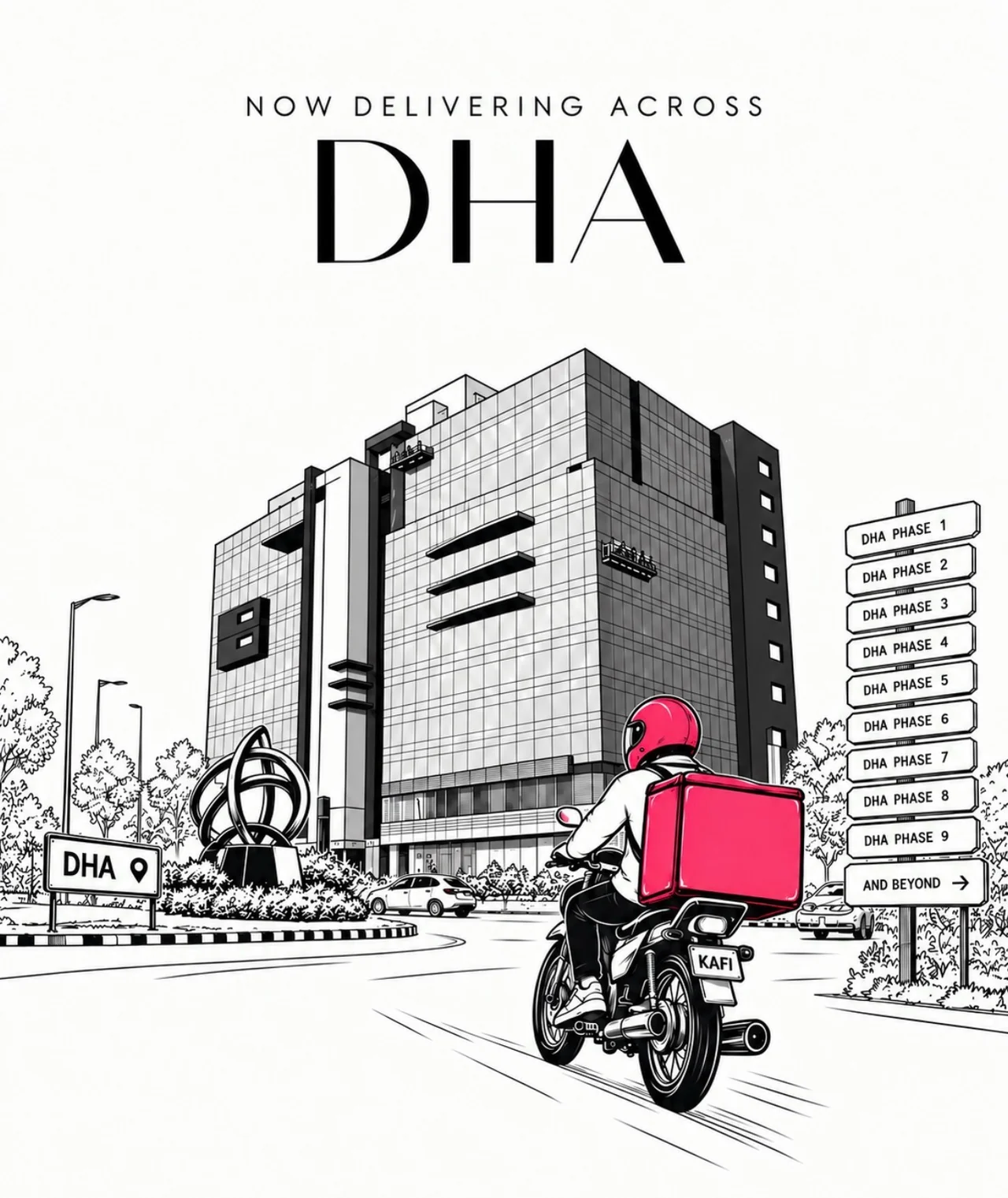 Illustrated KAFI delivery announcement for DHA
