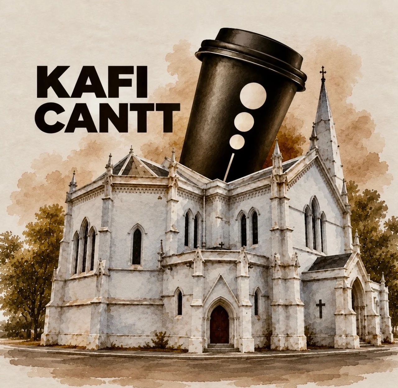 KAFI Cantt campaign artwork featuring a takeaway cup