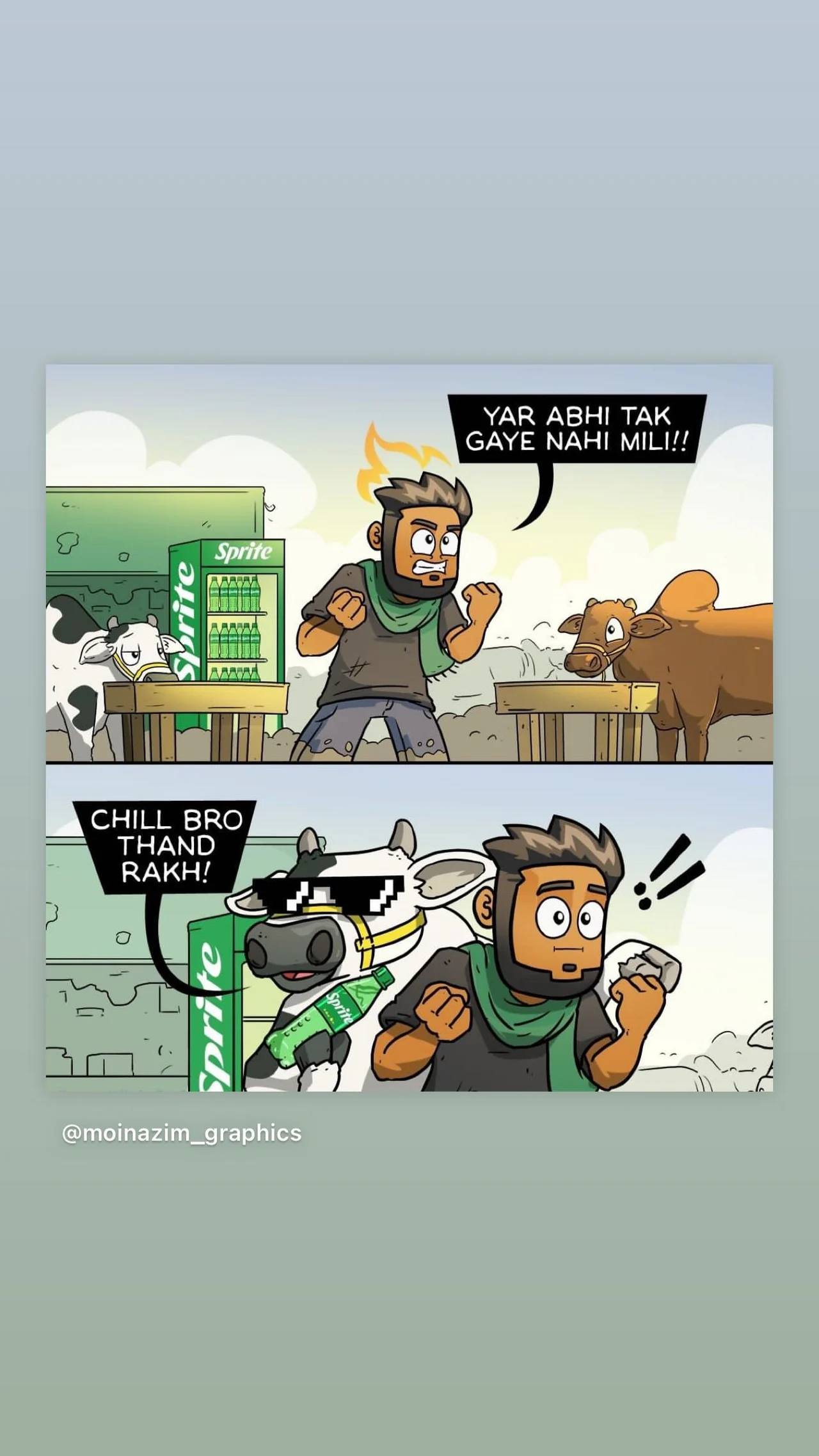 Illustrated Sprite Thand Rakh social comic